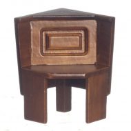 Walnut Nook Corner Bench by Town Square Miniatures