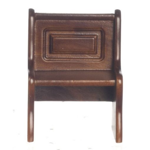 Walnut Short Bench with Back by Town Square Miniatures