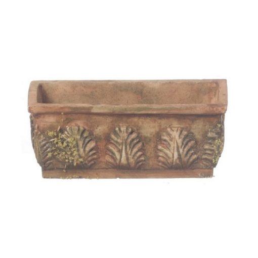 Tan Flower Box or Planter with Moss by Falcon Miniatures A1006A