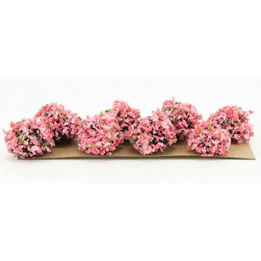 Set of 8 Half Scale Outdoor Shrubs or Border Plants in Pink by Creative Accents CA0201