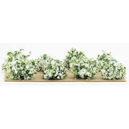 Set of 8 Half Scale Outdoor Shrubs or Border Plants in White by Creative Accents CA0214