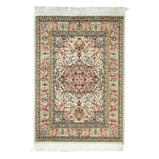 Turkish Area Rug in White, Red, Blue and Gold Miniatures World