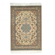 Turkish Area Rug in Beige, Blue and Gold Miniatures World