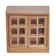 Upper Kitchen Wall Cabinet in Oak by Town Square Miniatures