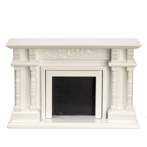 White Wood Victorian Fireplace by Town Square Miniatures