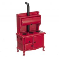 Vintage Look Wood Stove in Red by Town Square Miniatures
