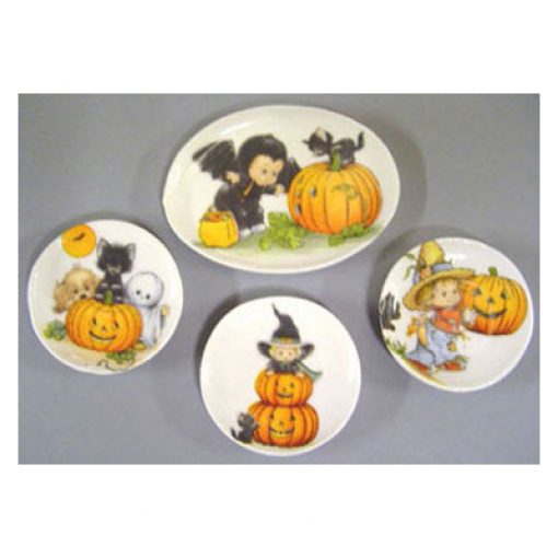 Halloween Plates and Platter Set by Barb BYBCDD318