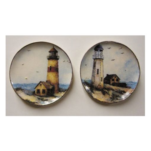 Set of 2 Lighthouse Platters by Barb BYBCDD537