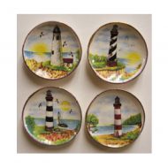 Set of 4 Lighthouse Plates by Barb BYBCDD593
