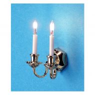 Double Candle Wall Sconce with Bi-Pin bulbs 12 Volt by Miniature House MH45103