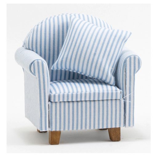 Blue Stripe Chair with Pillow by Classics of Handley House CLA10950