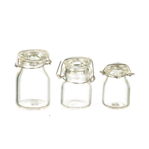 Set of 3 Glass Canisters or Canning Jars by International Miniatures IM65155