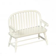 White Colonial Windsor Bench by Town Square Miniatures T5745