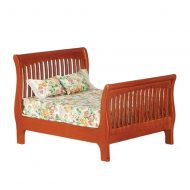 Walnut Slat Double Bed by Town Square Miniatures T6596