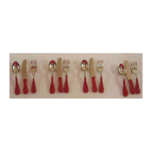 Red 12 Piece Flatware Set By Barb BYBFL1RD