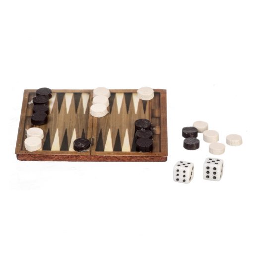 Wooden Backgammon Game Set by Miniatures World G8532