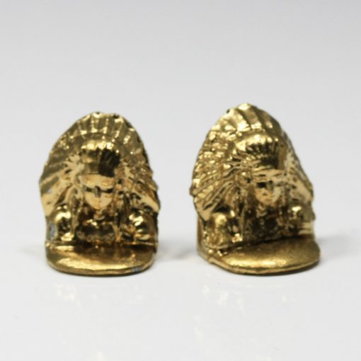 Gold Metal Indian Head Bookends