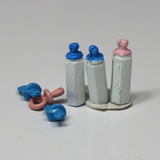 Set of 3 Baby Bottles with Pacifiers by Royal Miniatures