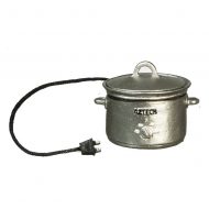 Silver Electric Crockpot by Town Square Miniatures T8477