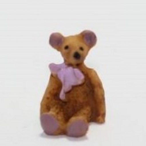 Half Scale Resin Sitting Teddy Bear with Pink Bow