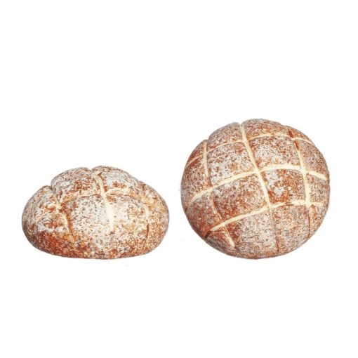 Set of 2 Loaves of Round Bread by Town Square Miniatures B0492