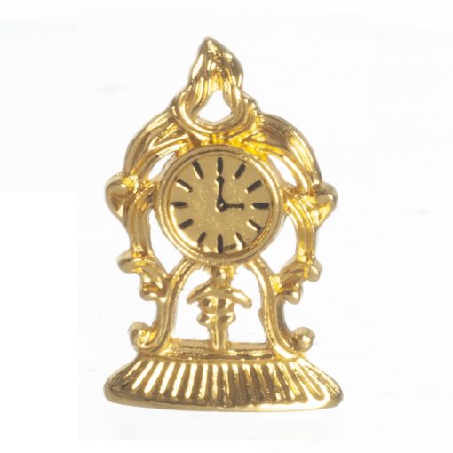 Ornate Gold Mantle Clock by Town Square Miniatures B3352