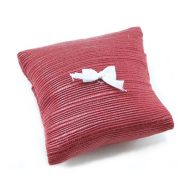 Cranberry Pillow with White Bow by Barbara O'Brien BB80009