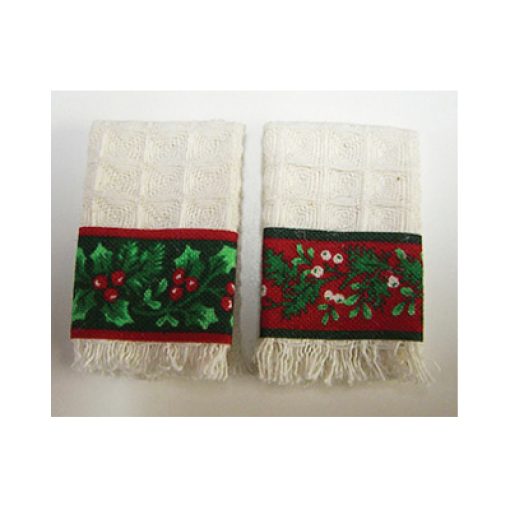 Set of 2 Christmas Holly Towels by Barb BYBC25-C2