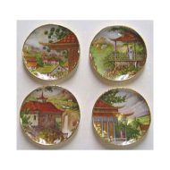 Set of 4 Pagoda Platters by Barb BYBCDD310