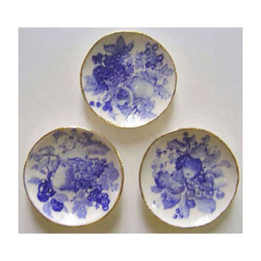 Set of 3 Blue Fruit Plates by Barb BYBCDD354