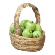 Green Apples in Basket by Town Square Miniatures B0690
