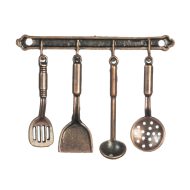 Bronze Kitchen Utensils on Rack by Town Square Miniatures B3373