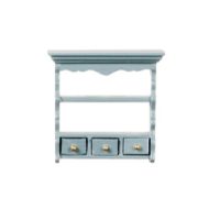 Kitchen Wall Shelf in Blue by Town Square Miniatures T2663