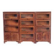 Walnut Lawyers Bookcase 3 Piece Unit by Town Square Miniatures T6869