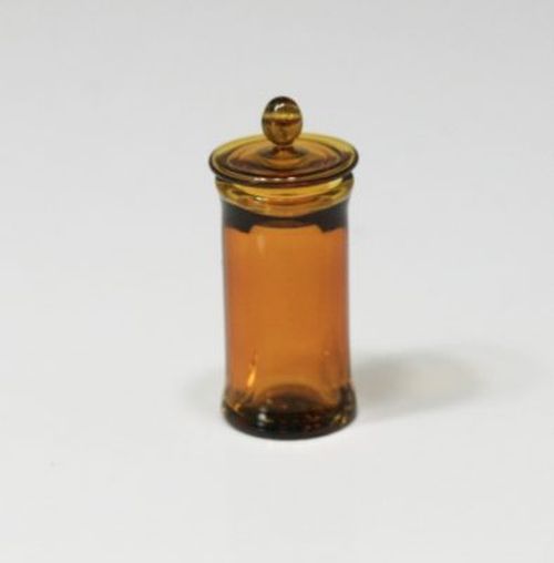 Artisan Tall Amber Glass Jar with Lid by Philip Grenyer - New