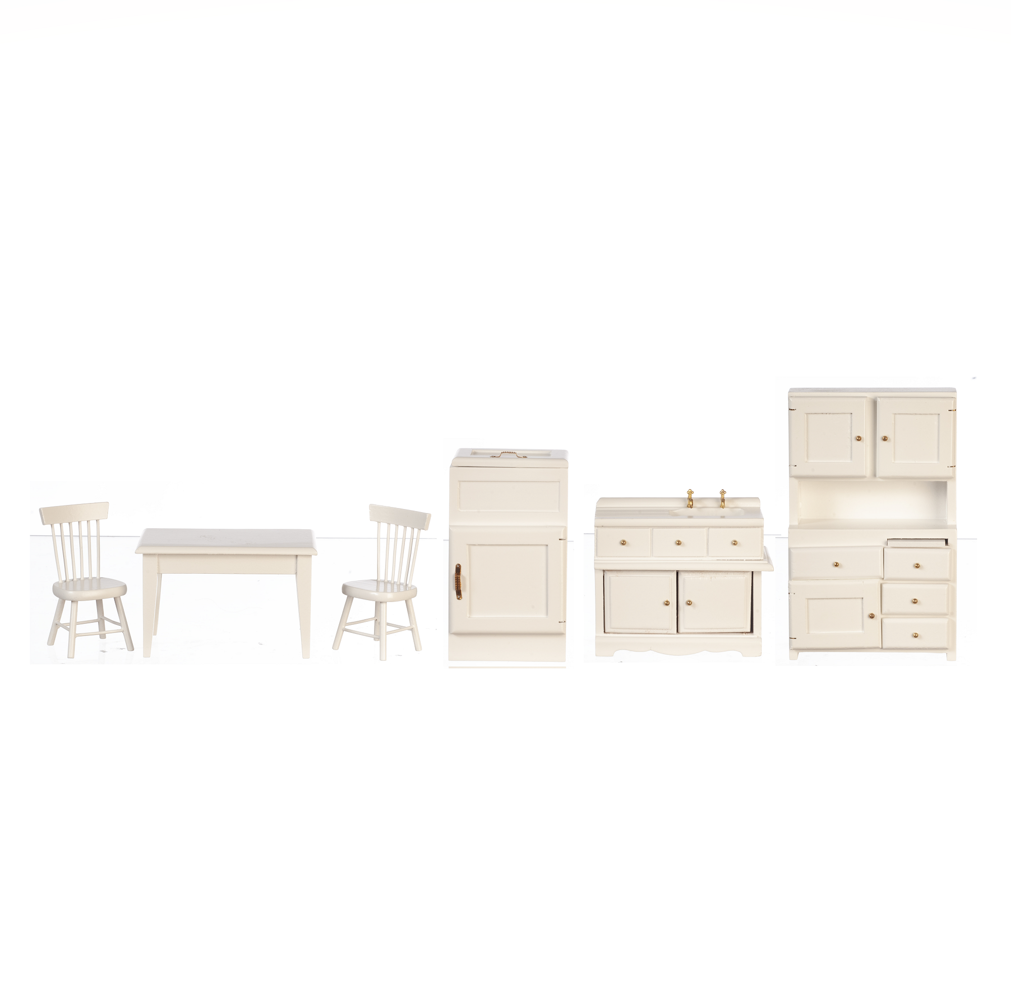 1/12 Scale Dolls House Miniature White Kitchen Set 